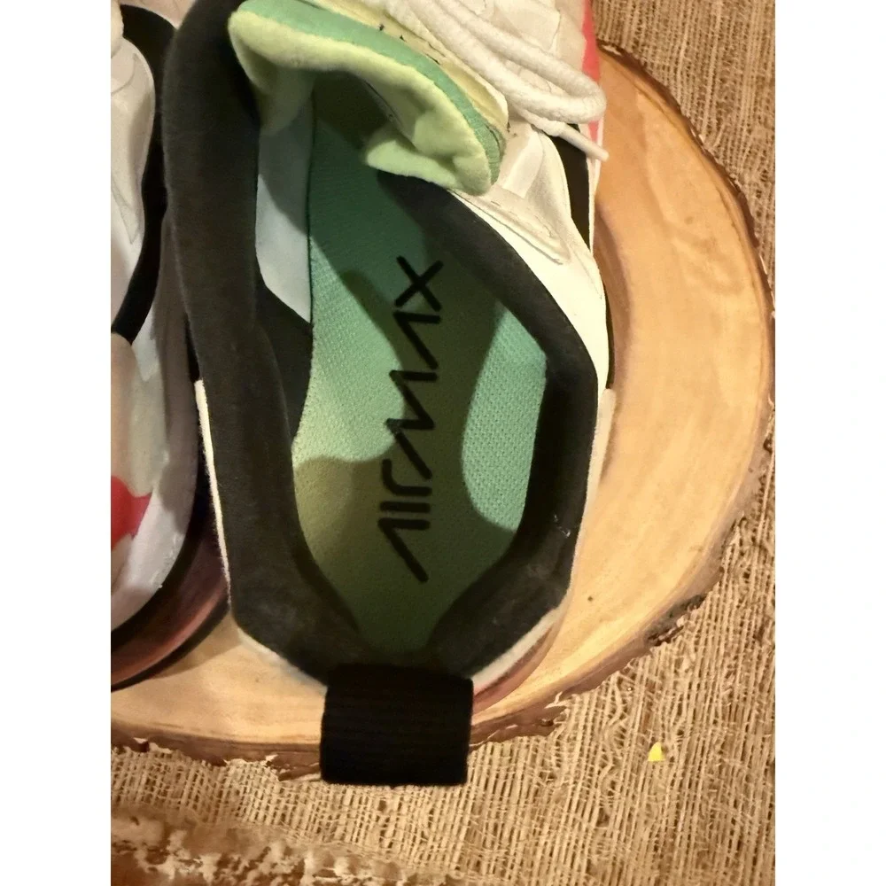 Nike Air Max 270 React Shoes Womens Size 7 White Black‎ Pink Volt CJ0619-101